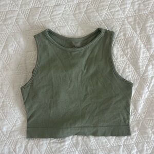 Size small: Light green open back cropped top
